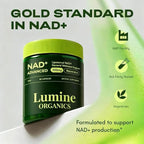 1PCSLumine Organics NAD+ Supplement for Energy Metabolism Support, Liposomal Capsules Containing Resveratrol,Nicotinamide Ribosidean & Quercetin,Alternative to NMN Supplement,Gluten-Free,Vegan (1PCS)