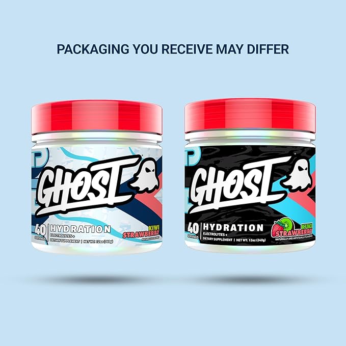 GHOST Hydration Tub, Electrolyte Powder, Kiwi Strawberry - Sugar Free Instant Electrolyte Drink Mix - Caffeine-Free Daily Hydration & Immune Support with Clean Formula - 40 Servings