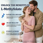 Methylfolate Supplement for Adult & Kids, L Methyl Folate 15mg Plus Methyl B12 B6 B2 Multivitamin, Metabolically Active 5-MTHF Form for Mood Homocysteine Methylation Cognition Energy Nerve Health*