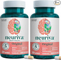 NEURIVA Original Brain Supplement for Memory, Focus & Concentration + Learning & Accuracy with Clinically Tested Nootropics Phosphatidylserine and Neurofactor, Caffeine Free, 30 Capsules (2 Pack)