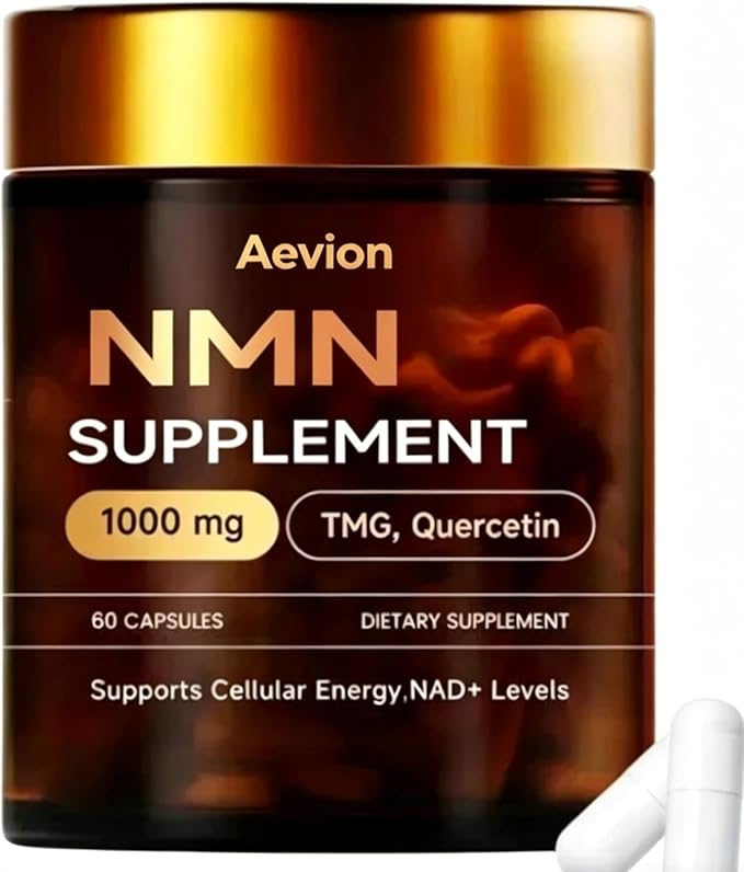 Aevion Advanced NMN Supplement 1000mg with Resveratrol, Quercetin – NAD+ Cellular Energy Support – Non-GMO Capsules, 30 Servings