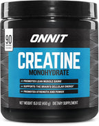 ONNIT Creatine Monohydrate Powder – Unflavored, 90-Serving Value Size – Supports Strength, Lean Muscle, and Brain Energy† – Keto Friendly, No Fillers, 90 Servings, 15.29 oz
