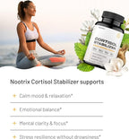 Nootrix Cortisol Manager & Stabilizer Supplement | Supports Deep Sleep, Relaxation, Adrenal Health & Stress | 300mg Ashwagandha | L-Theanine, Rhodiola Rosea Extract & Apigenin | 90 Capsules