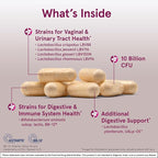 Jarrow Formulas Fem-Dophilus Advanced Vaginal & Digestive Probiotics 10 Billion CFU with 6 Science Backed Strains, for Vaginal, Urinary Tract, Digestive & Immune Support, 30 Capsules, Shelf-Stable
