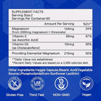 Magnesium L-threonate Supplement 2000mg,Magnesium Threonate with Vitamin C & Vitamin D3,High-Absorption,Max Potency,Support Clarity,Zzz &Immune,Non-GMO & Gluten Free,120 Capsules (Pack of 1)