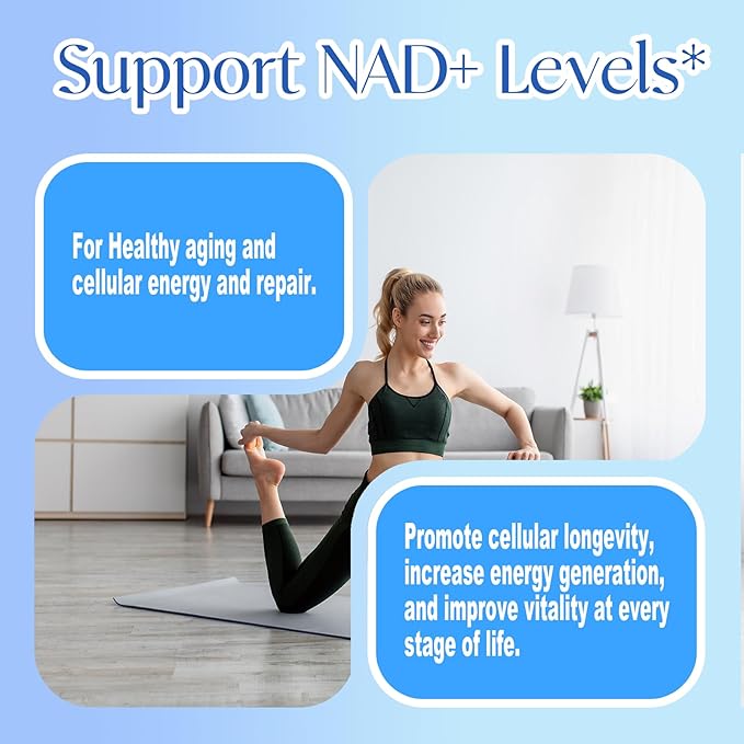 NAD Supplements for Women & Men, Liposomal NAD Nicotinamide Riboside Resveratrol 900mg w. Resveratrol, Quercetin, Collagen, Niacin, Biotin Support Anti-Aging, Longevity, Energy, Focus