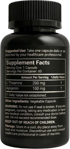 Apigenin 100mg with L-Theanine 200mg Supplement Capsules for Sleep Support, Relaxation, Clarity & Calm | Melatonin Free | 60 Vegan Capsules