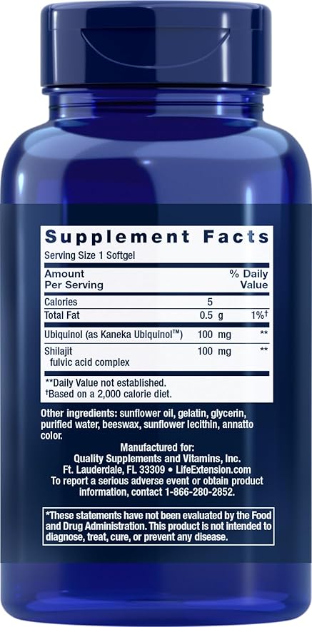 Life Extension COQ10 Super Ubiquinol 100mg with Enhanced Mitochondrial Support, 90 Softgels