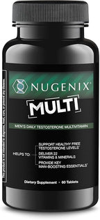 Nugenix Multivitamin for Men, Multivitamin and Testosterone Support - 19 Vitamins and Minerals, Supports Free Testosterone, Balance Cortisol, Promotes Nitric Oxide Production, Blood Flow - 60 Tablets