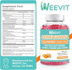 Ashwagandha Gummies, Ashwagandha with L-Theanine, Maca Root, Vitamin D for Women & Men