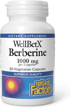 Natural Factors WellBetX Berberine - Daily Supplement Supports Metabolic Health - Formula Supports Healthy Heart - Gluten-Free & Vegan - 60 Vegetarian Capsules (60 Servings)