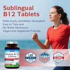 Innate Vitality Vitamin B12 2500mcg, Sublingual Methylcobalamin, Extra Strength for Energy Metabolism, Mental Clarity, Nervous System Health, Peach Flavor, Zero Sugar, 120 Fast Dissolve Tablets