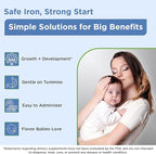 Wellements Organic Iron Drops for Newborn+ Babies (1 Fl Oz) - Cherry Flavor Liquid Iron Supplement for Infants - Toddler Iron Supplement for Kids (4months+ to 3 Years) - Supports Growth & Development*