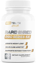 Rapid Shred Pro Series 5X | Supports GLP-1 Pathway Function | Weight Loss Pills for Women & Fat Burner for Men + Appetite Suppressant Supplement | 3rd Party Tested Formula - 60 Capsules
