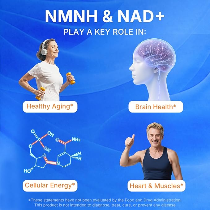 Sunshine & Rain Steady Energy Without Caffeine Crashes – Liposomal NMNH + NR + PQQ NAD⁺ Support Capsules for Cellular Energy, Focus & Healthy Aging | 180 Capsules