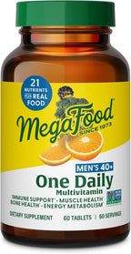 MegaFood Multivitamin for Men 40+ One Daily Mens Multivitamins - Methylated B12, Vitamin D3, B6, C & Zinc, Muscle & Bone Health, Energy Metabolism, Immune Support Supplement, Vegetarian, 60 Tablets
