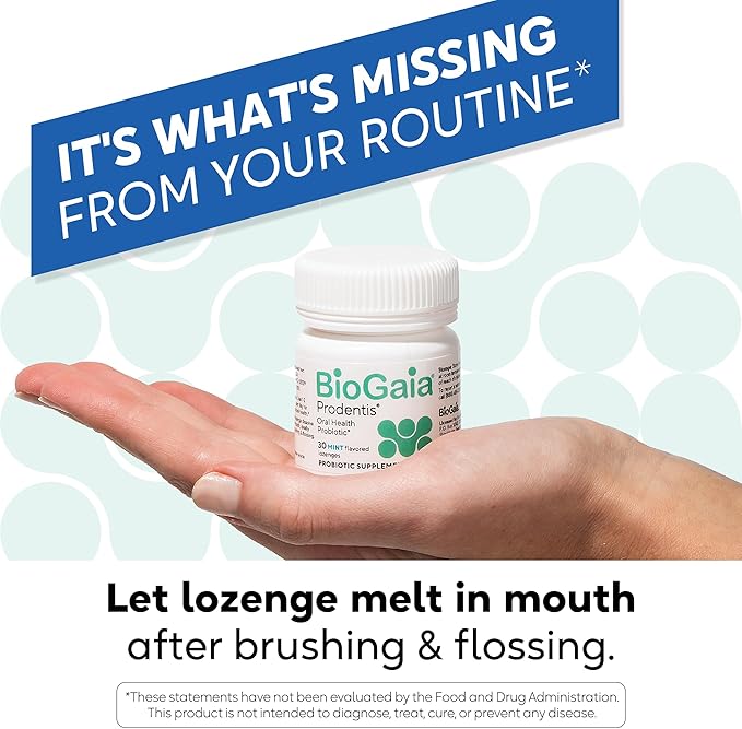 BioGaia Prodentis 3-Pack | Dental Probiotic Lozenges | Promote Healthy Gums & Teeth | Defend Against Dental Problems | Replenish Oral Microbiome | Improve Oral Health | Mint Flavor | 90 Day Supply