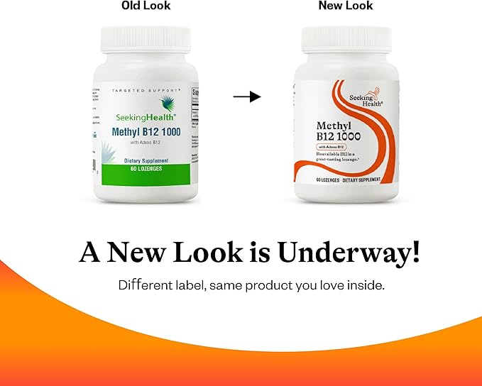 Seeking Health Methyl B12 1000, 1000 mcg B12 as Adenosylcobalamin and Methylcobalamin, Supports Homocysteine Levels and Methylation, MTHFR Support, Vegan and Vegetarian (60 lozenges)*