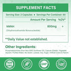 NMNH Supplement(Dihydronicotinamide Mononucleotide), 800mg per Serving NMNH Supplement to Boost NAD+ Levels, Suitable for Men and Women, Supports Anti-Aging, Energy, and Focus, 240 Capsules