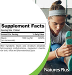 NaturesPlus Niacinamide, Sustained Release - 1000 mg, 90 Tablets - High-Potency Vitamin B3 Supplement - Vegetarian, Gluten Free - 90 Servings