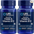 Life Extension BioActive Folate & Vitamin B12, 150 Vegetarian Capsules (Pack of 2), Non GMO, Gluten Free
