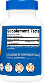 Nutricost Vitamin D3 2000 iu Softgels, 240 Softgels - Non-GMO & Gluten Free