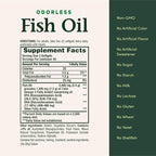 Nature's Bounty Odorless Fish Oil, 1200mg Omega-3 per Serving Including EPA & DHA, Supports Heart Health, Purified to Eliminate Mercury, Coated Softgels, Gluten Free, No Shellfish, 90 Ct