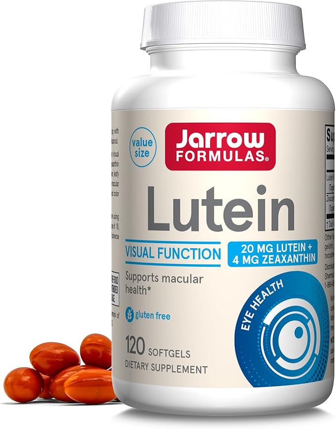 Jarrow Formulas Lutein 20 mg - 120 Softgels - Clinically Documented Eye Health & Support - With Zeaxanthin - 120 Servings
