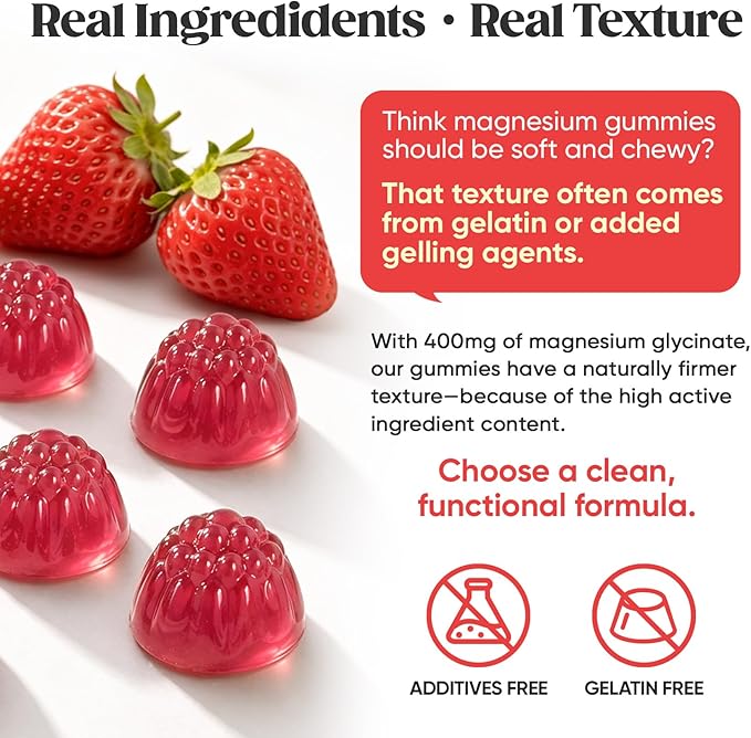 60 Day Supply Magnesium Glycinate 400mg Gummies with Ashwagandha, L-Theanine, CoQ10, Vitamin D3 & B6, Sugar Free Magnesium Gummies for Adults & Kids, Stress Relief, Sleep & Calm, Vegan, Gluten Free