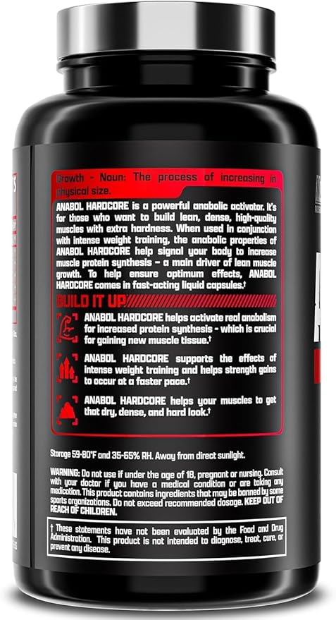 Nutrex Research Anabol Hardcore Anabolic Activator, Muscle Builder and Hardening Agent, 60 Pills