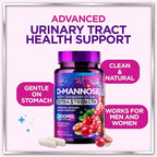 Organic D Mannose 1300mg per Serving Supplements - Extra Strength D-Mannose Capsules with Cranberry - for Natural Gentle Cleansing & Urinary Tract Health Support - Bottled in USA - 60 Capsules