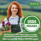 USDA Organic Milk Thistle 30:1 Extract Capsules, 280 Vegan Capsules, Rich in Silymarin Flavonoids, Liver Cleanse and Liver Detox Support, Standardized 30X Extract, Made in the USA