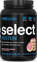 PEScience Select Protein Powder, Whey and Casein Blend, Lean Protein Powder for Women and Men, Low Calorie, Low Carb, Keto Friendly, Gluten Free, Frosted Sugar Cookie - 27 Servings