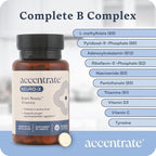 Accentrate Neuro X - Complete Vitamin B Complex | Active Multivitamin w/L-Methylfolate (5-MTHF), Adenosylcobalamin (B12), Pyridoxal-5'-Phosphate (P5P) | Brain Health | MTHFR Supplement | 30 Tablets