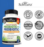 Advanced Prebiotics and Probiotics for Women & Men, Immune, Digestive & Gut Health with L. Reuteri, Inulin Fiber, Digestive Enzymes, Non-GMO, Gluten-Free, Dairy-Free, 30 Capsules