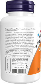 NOW Foods Supplements, Glutathione 500 mg, With Milk Thistle Extract & Alpha Lipoic Acid, Free Radical Neutralizer*, 60 Veg Capsules