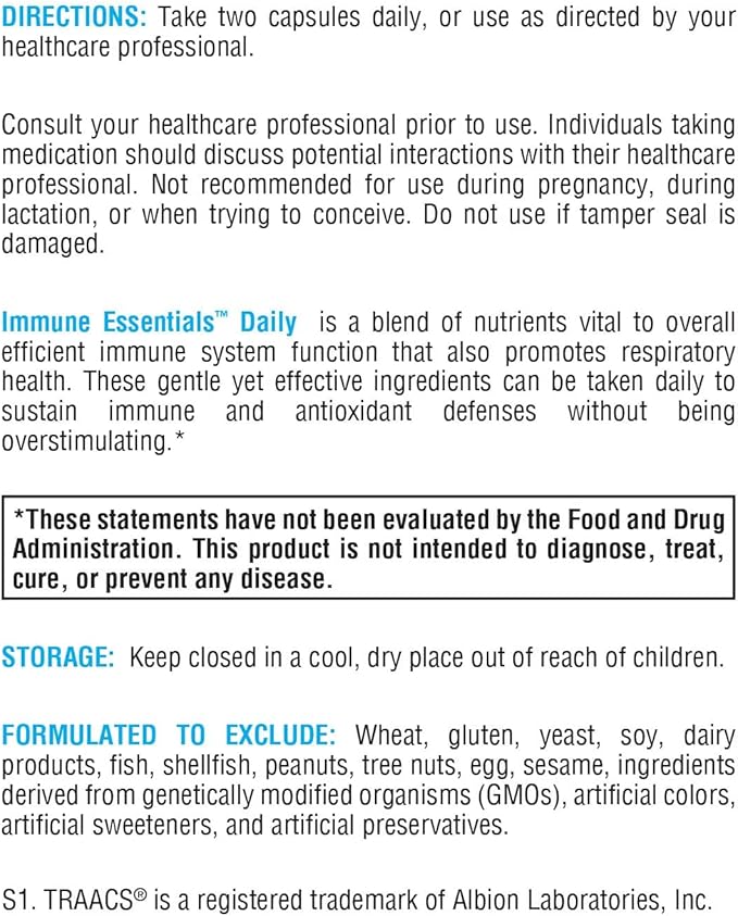 XYMOGEN Immune Essentials Daily - Vitamin C, Zinc & Quercetin - Daily Immune, Antioxidant & Respiratory Support - Long-Term Immune Nutrition - Vegan & Gluten-Free - 120 Capsules