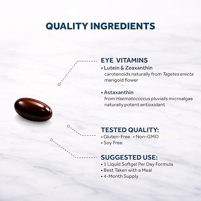 Naturalis Areds2 Clinically Based Eye Supplement | Lutein, Zeaxanthin, Astaxanthin, Bilberry, Blueberry, Cranberry & Grape Seed Adaptogen Blend | 120 Vision Essential Softgels