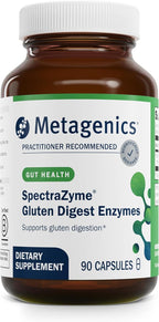 Metagenics SpectraZyme Gluten Digest Enzymes - Helps Break Down Gluten Proteins* - Supports Gut Health, Bloating & Gas Relief* - Non-GMO, Gluten-Free & Vegetarian - 90 Capsules