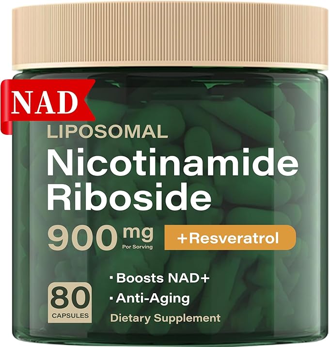 NAD Resveratrol Supplement Plus Extra Strength, Nicotinamide Riboside NR 900mg for Women & Men, NAD Supplement NMN Alternative– Liposomal Formula for Energy, Anti-Aging