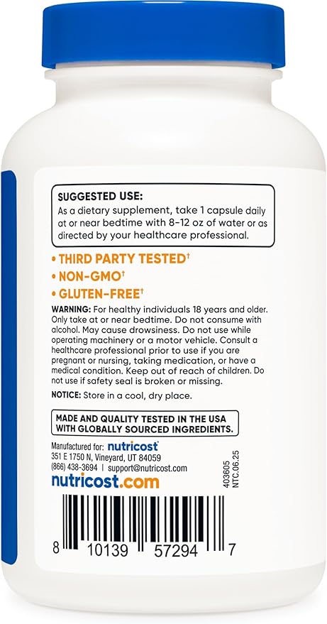 Nutricost Melatonin 5mg, 240 Capsules (2 Bottles)