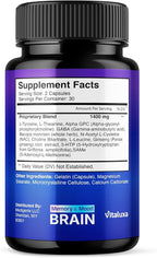 (2 Pack) Brain Memory and Mood Capsules, Memory & Mood Brain Capsulas Supplement, Brain Health & Loss Support Pills, Cleansing Double Clean Pastillas, Advanced Wellness Nootropic Pills Reviews (120ct)