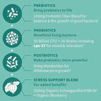 Garden of Life Dr. Formulated Pre, Post & Probiotics Calm 50 Billion CFU Daily 3-in-1 Complete Supplement with Ashwagandha – Mood Support, Digestive & Immune Support, 30 Vegetarian Capsules