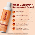 Liposomal Curcumin + Resveratrol Liquid – 200mg Curcuminoids + 75mg Trans-Resveratrol – Joint Support, Anti-Inflammatory & Longevity – High Absorption – Vegan – 30 Servings
