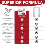 Beet Root Gummies | with CoQ10 + Grape Seed Extract | High-Potency Beet Root Concentrate | Supports Heart Health & Nitric Oxide Production | Sugar-Free | 90 Count
