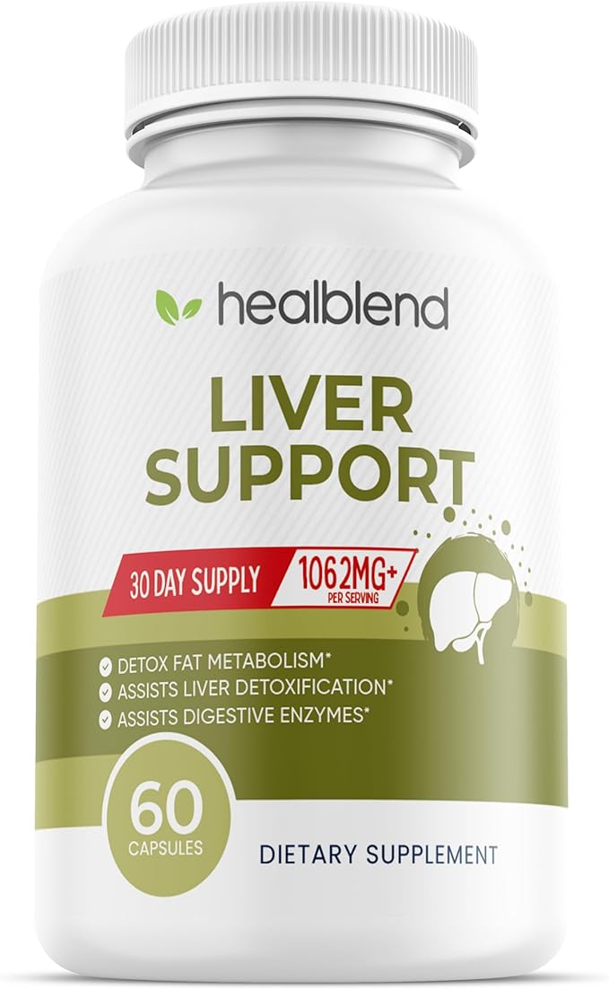 Liver Support - Natural Milk Thistle and Zinc Supplement - Helps Detox and Cleanse The Liver, Supports Digestive Health and Detoxification - 60 Veggie Capsules (30 Days Supply)