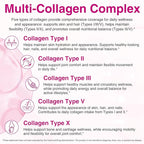 Multi Collagen Peptides Capsules, 240Pcs, Type I,II，V, X for Healthy Skin, Bone, Joint, Hair, Nail|Hydrolyzed Collagen Peptides, Easy Digestion, Unflavored for Women & Men