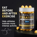 Nutravita Creatine Monohydrate Gummies for Men & Women-5g of Creatine Monohydrate per Serving - Sugar Free,Vegan, Orange Flavor, 120 Count