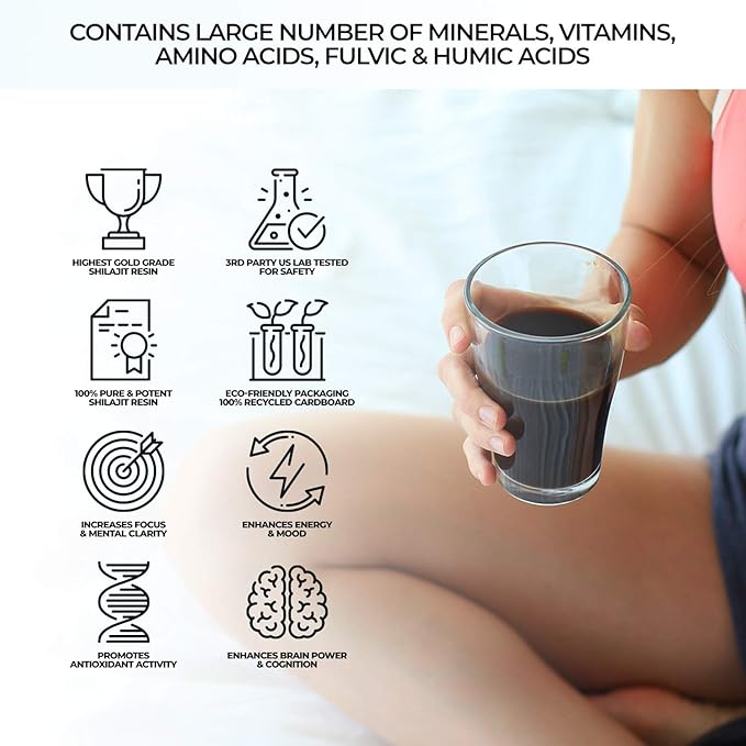 NATURAL SHILAJIT Resin (20g) – Genuine Altai Shilajit for Men & Women, DBP-Verified Bioactive Complex, Trace Minerals & Fulvic Compounds, Lab Tested, Pure Resin Supplement
