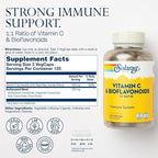 SOLARAY Vitamin C 500mg with Citrus Bioflavonoids, 1:1 Ratio - Antioxidant and Immune Support Supplement - Vitamin C with Rose HIPS and Acerola, Vegan, 60-Day Guarantee, 125 Servings, 250 VegCaps
